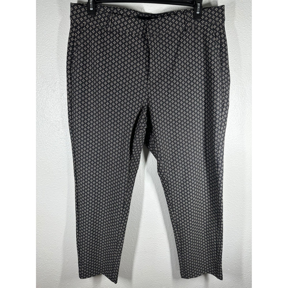 Torrid Pants Womens 16R Black Floral Studio Ankle Dress Trousers‎ Stretch 6959